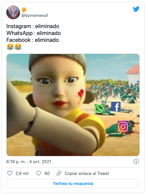 memes caida whatsapp, facebook e instagram